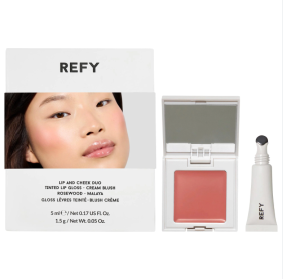 REFY LIP AND CHEEK DUO TINTED LIP GLOSS-CREAM BLUSH