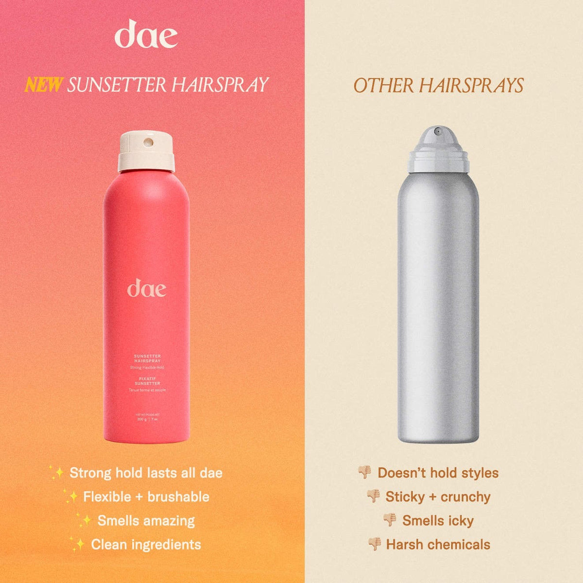 DAE SUNSETTER STRONG HOLD FLEXIBLE HAIRSPRAY 200ML