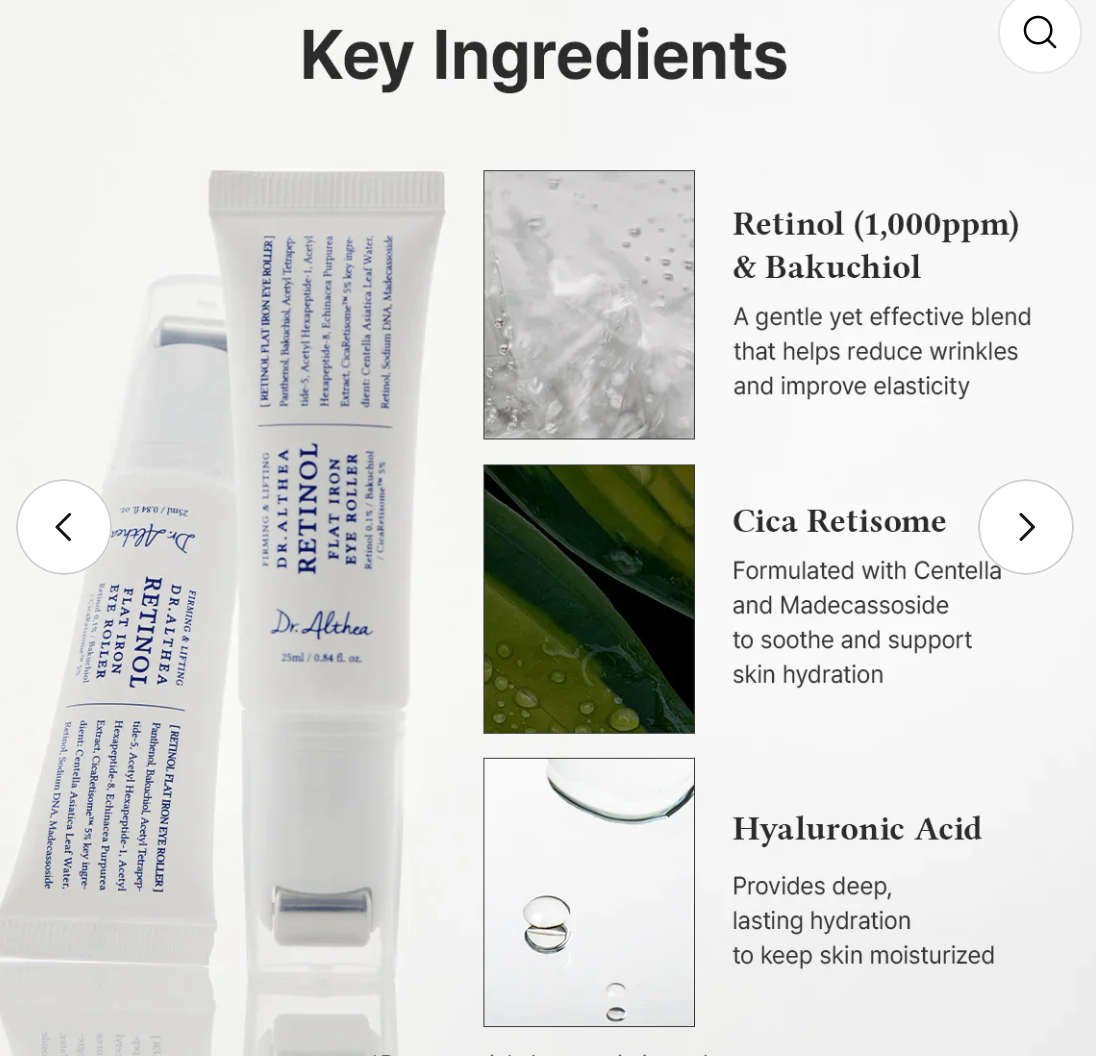 DR ALTHEA RETINOL FLAT IRON EYE ROLLER 35ML
